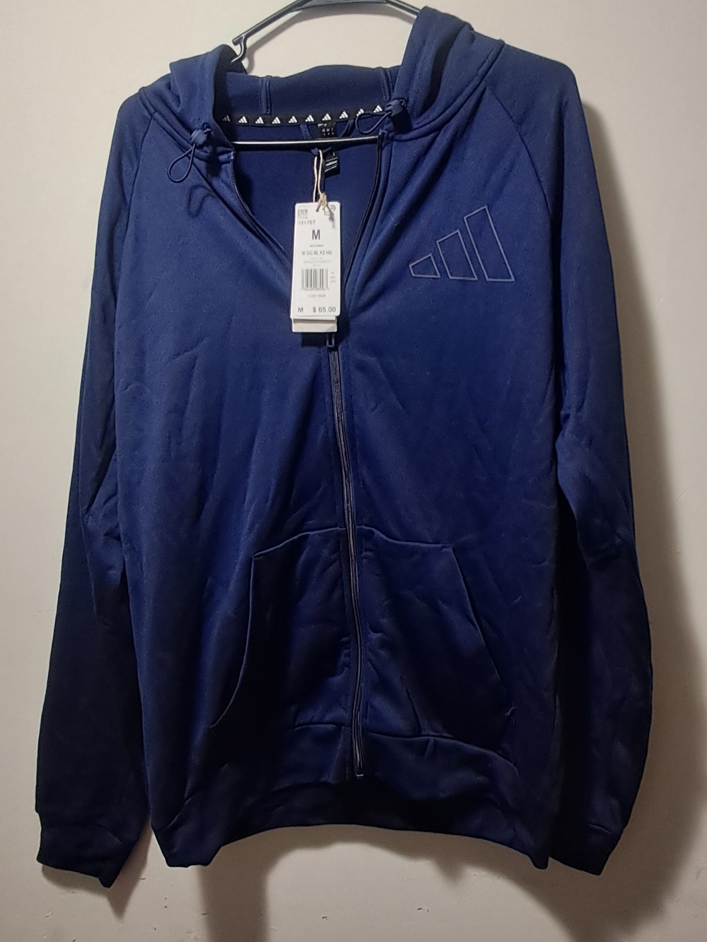 adidas Men's Navy Full-Zip Hoodie Jacket
